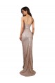 High Slit Scoop Neck Long Sequin Evening Dress