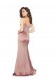 Floor Length Silky Satin Evening Dress with Front Skirt Slit