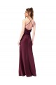 Cowl Back V-Neck Silky Satin Evening Dress