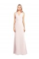 V-Neck Keyhole Back Crepe Trumpet Evening Dress