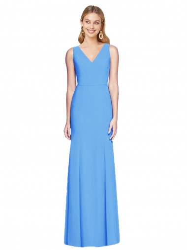 Flattering Trumpet Long Sleeveless Evening Dress with Open Back UK