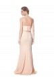 High Neck Strapless Long Crepe Evening Maxi Dress with Overlay