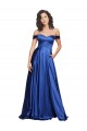 Off the Shoulder Ball Gown Sweetheart Stretch Satin Evening Dress