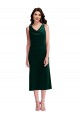 Cowl Neck Velvet Midi Length Cocktail Evening Dress