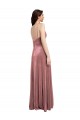 Low Scoop Back Long V-Neck Velvet Semi Evening Dress